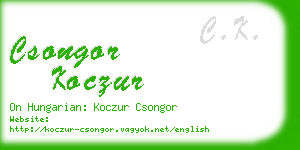 csongor koczur business card